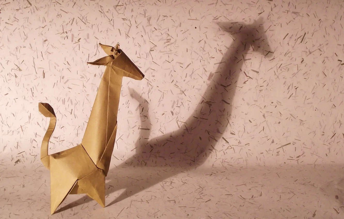 Фото обои бумага, оригами, жирафа