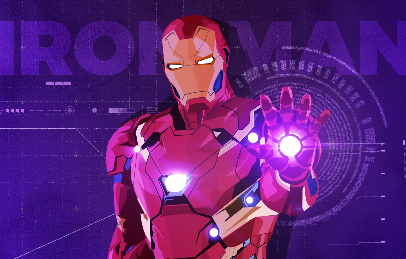 Фото обои вектор, арт, Железный человек, Iron Man