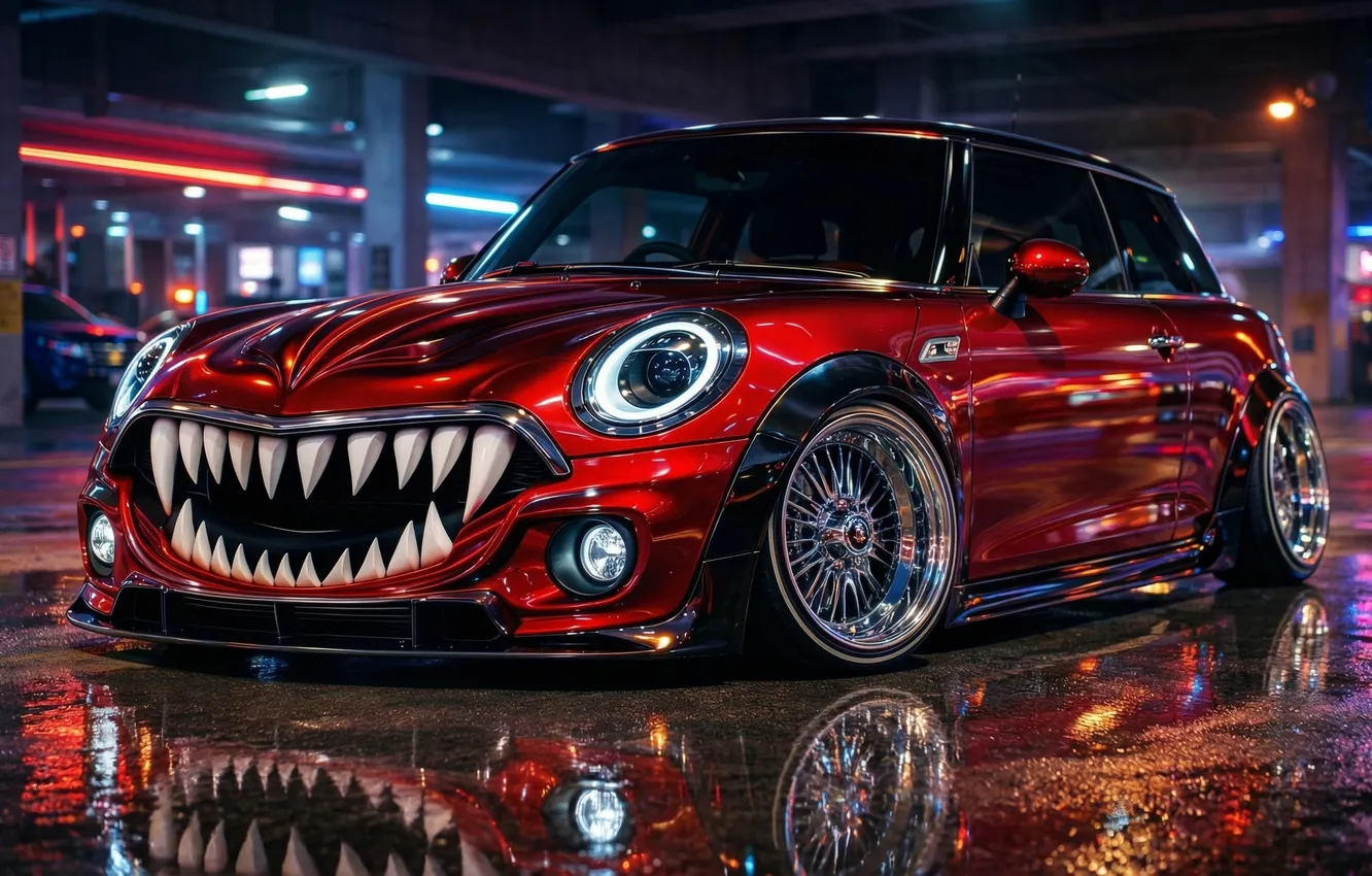 Фото обои авто, тюнинг, арт, оскал