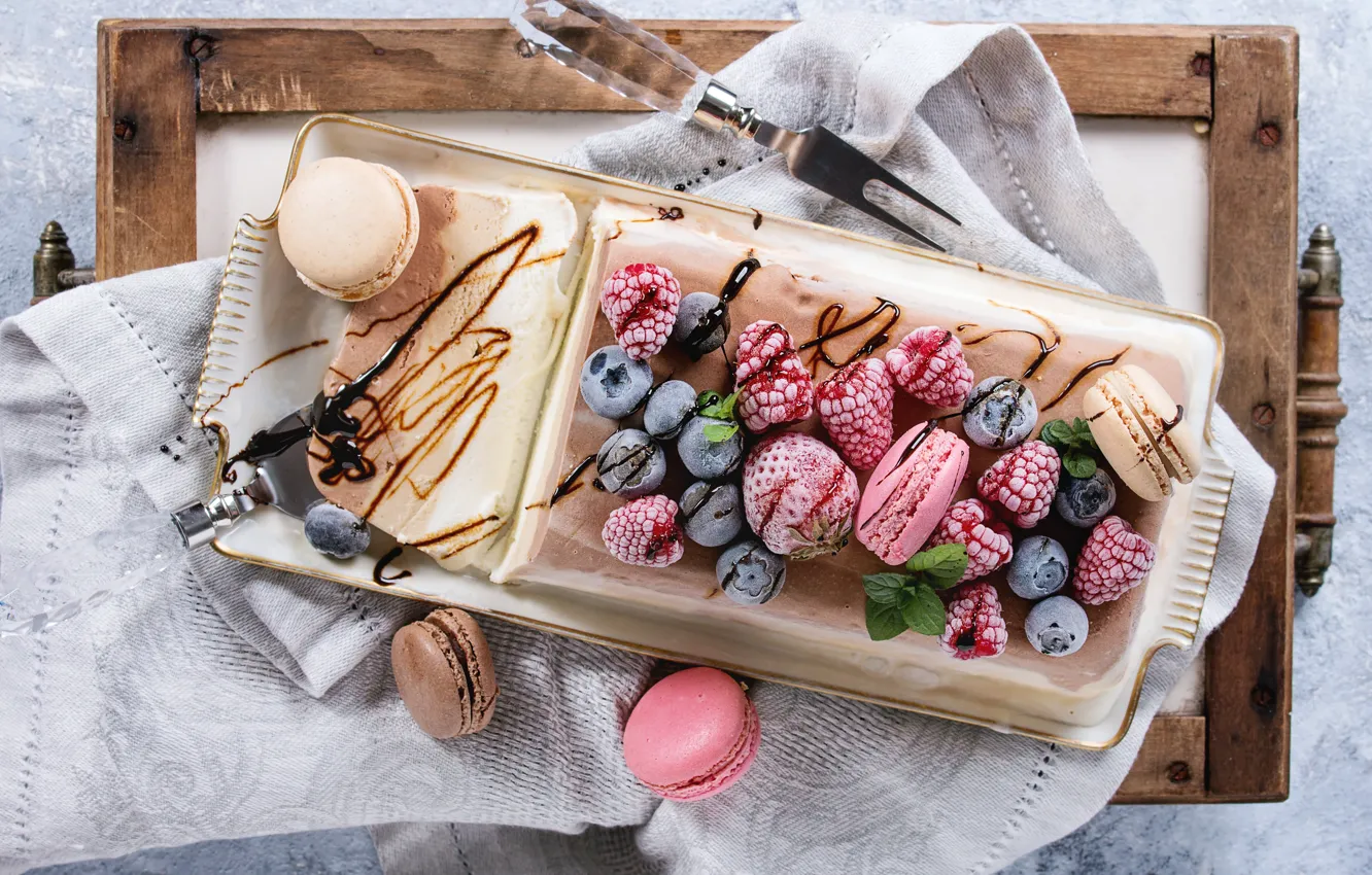Фото обои ягоды, печенье, мороженое, торт, десерт, Natasha Breen