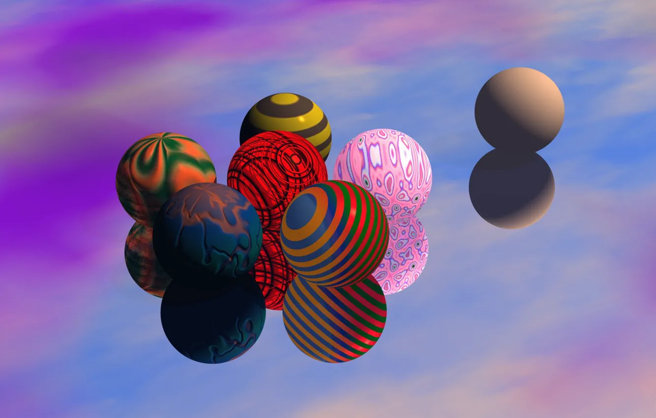 Фото обои фон, шары, разноцветные