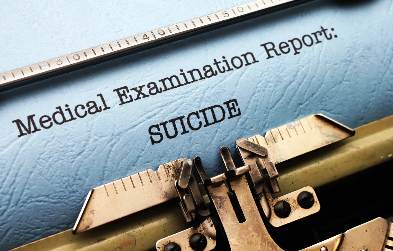 Фото обои suicide, typewriter, reporting, report