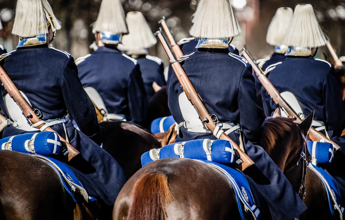 Фото обои soldiers, Sverige, rifles, guard, Royal Horse Guards