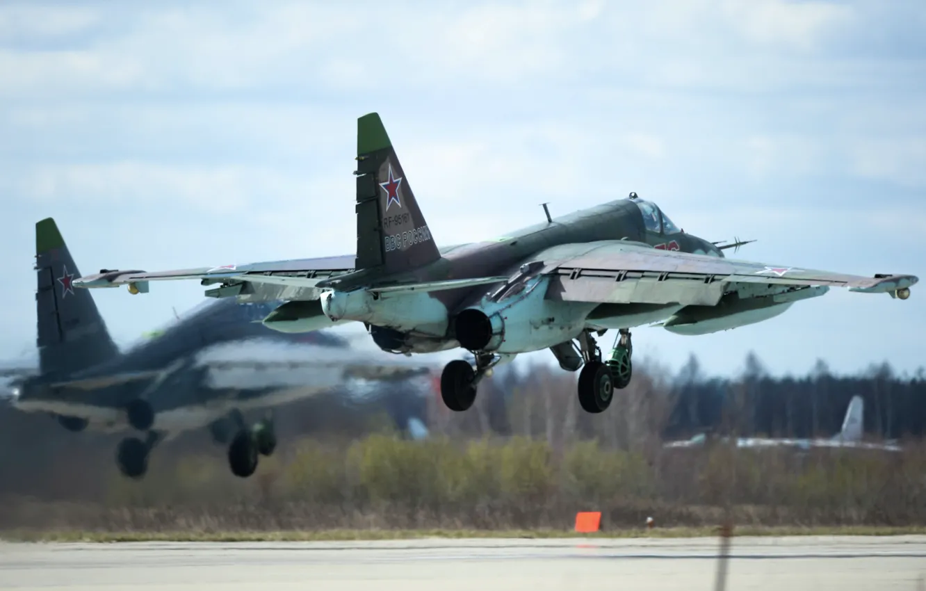 Фото обои штурмовик, Су-25, дозвуковой, бронированный, &quot;Грач&quot;