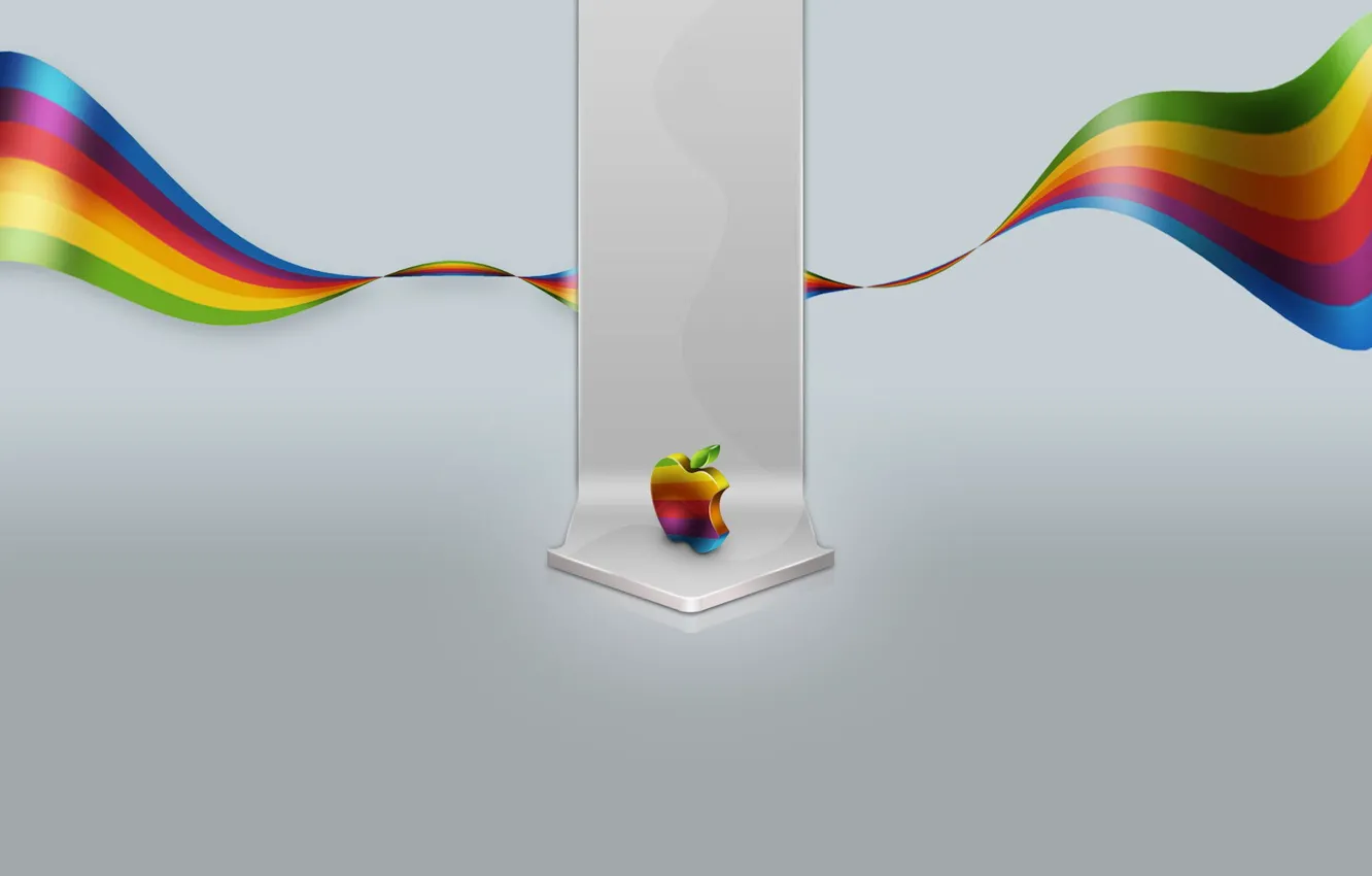 Фото обои цвет, apple, яблоко, минимализм, 155, mac
