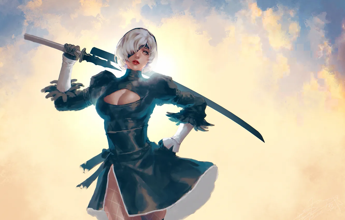 Фото обои Games, Digital Art, Artwork, Artist, Nier Automata, 2017 Games