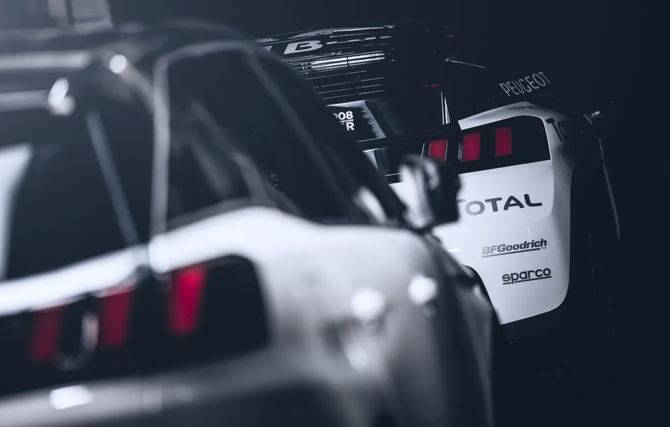 Фото обои Авто, Спорт, Машина, Peugeot, Фары, Red Bull, Rally, Dakar