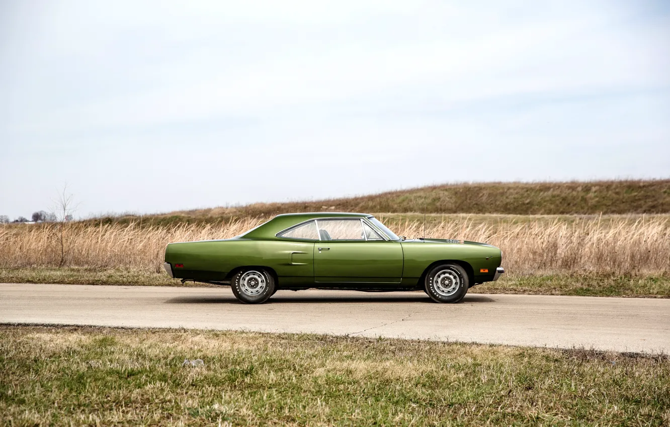 Фото обои green, 1970, Plymouth, Road Runner, Plymouth Road Runner 440+6 Hardtop Coupe