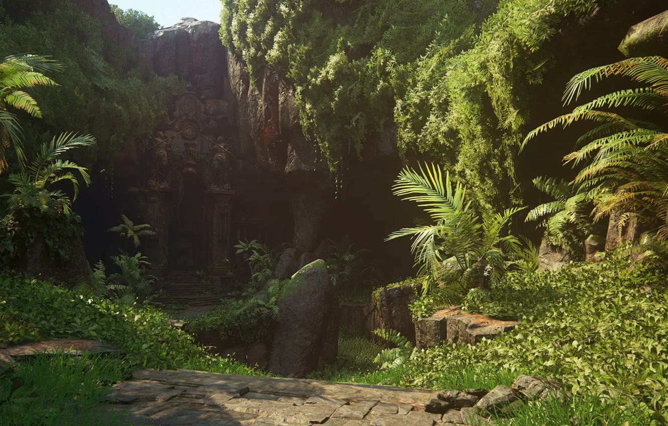Фото обои остров, джунгли, храм, Naughty Dog, Playstation 4, Uncharted 4: A Thief's End