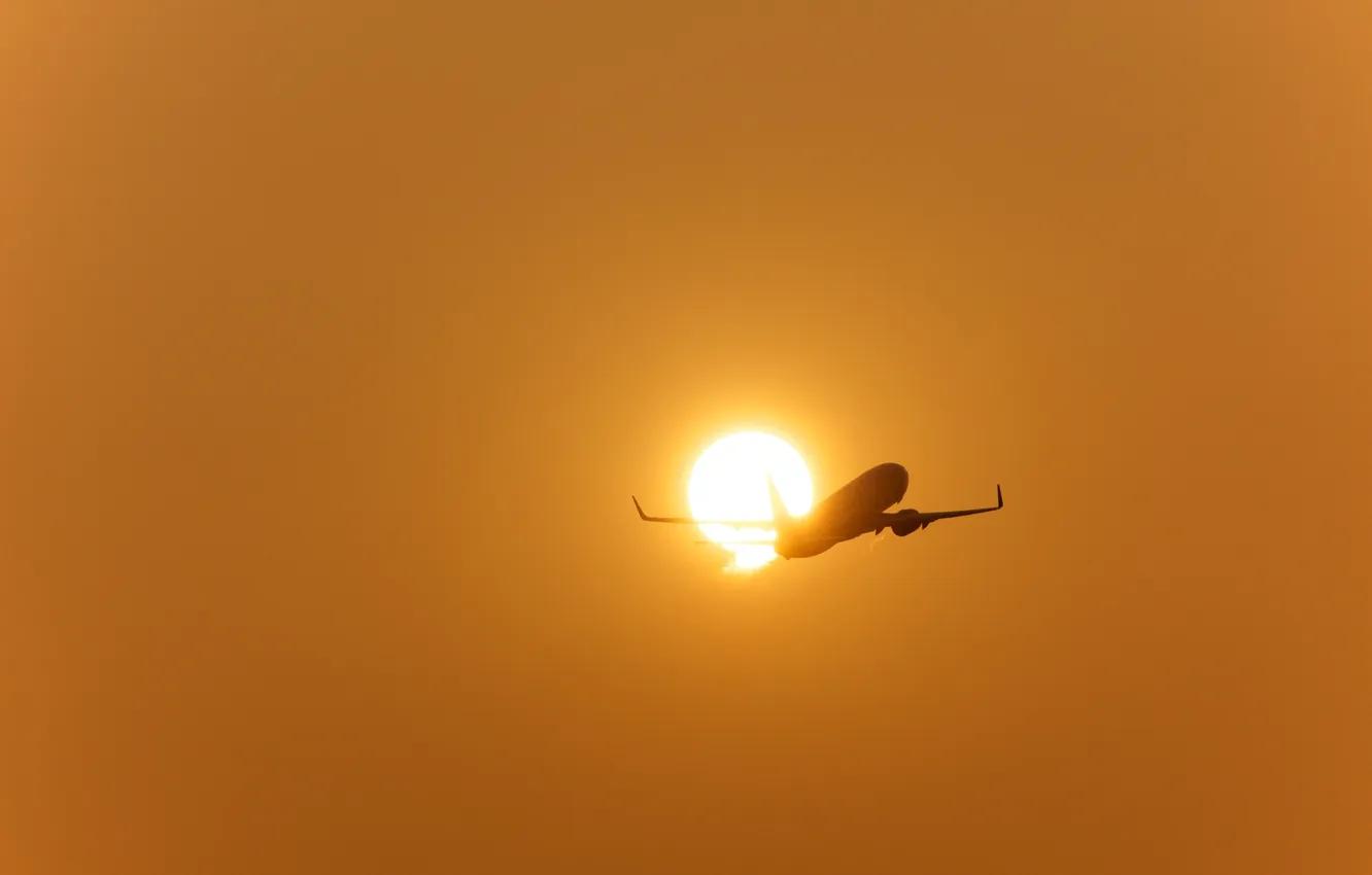 Фото обои закат, Boeing, самолёт, беда