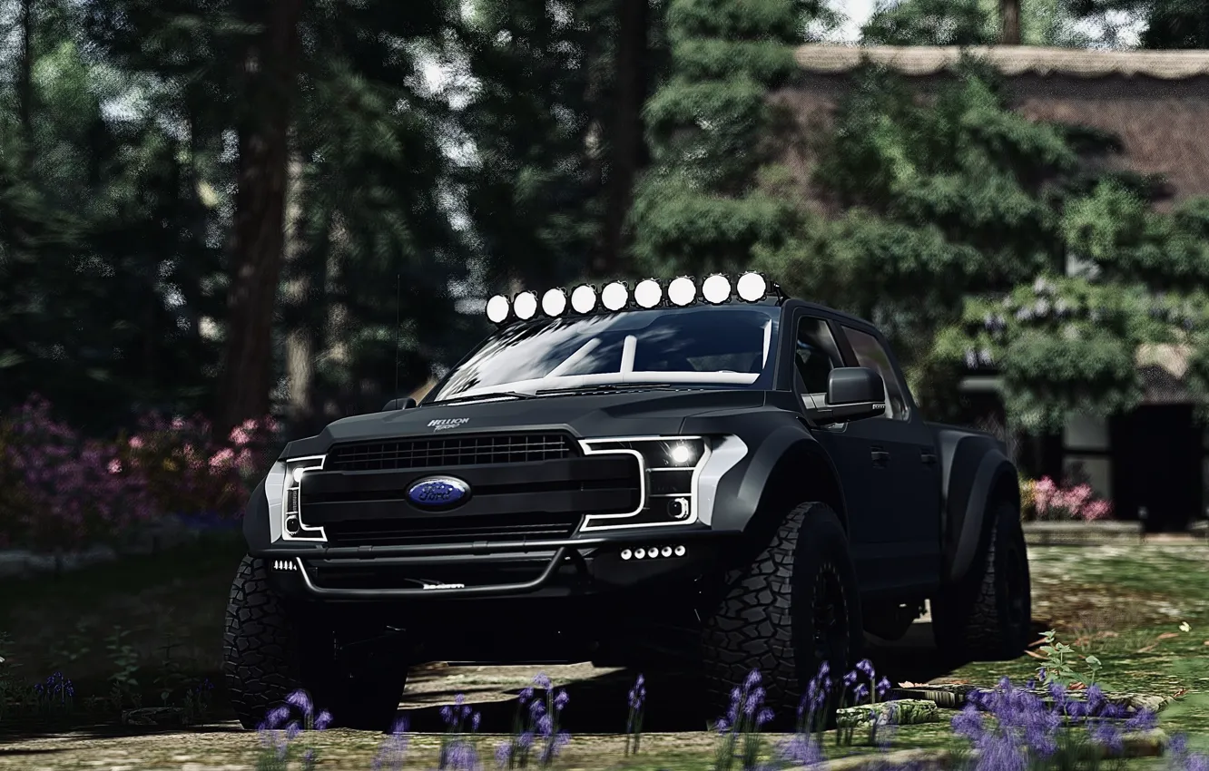 Фото обои HDR, Ford, House, Wood, Flower, Spring, Game, F-150