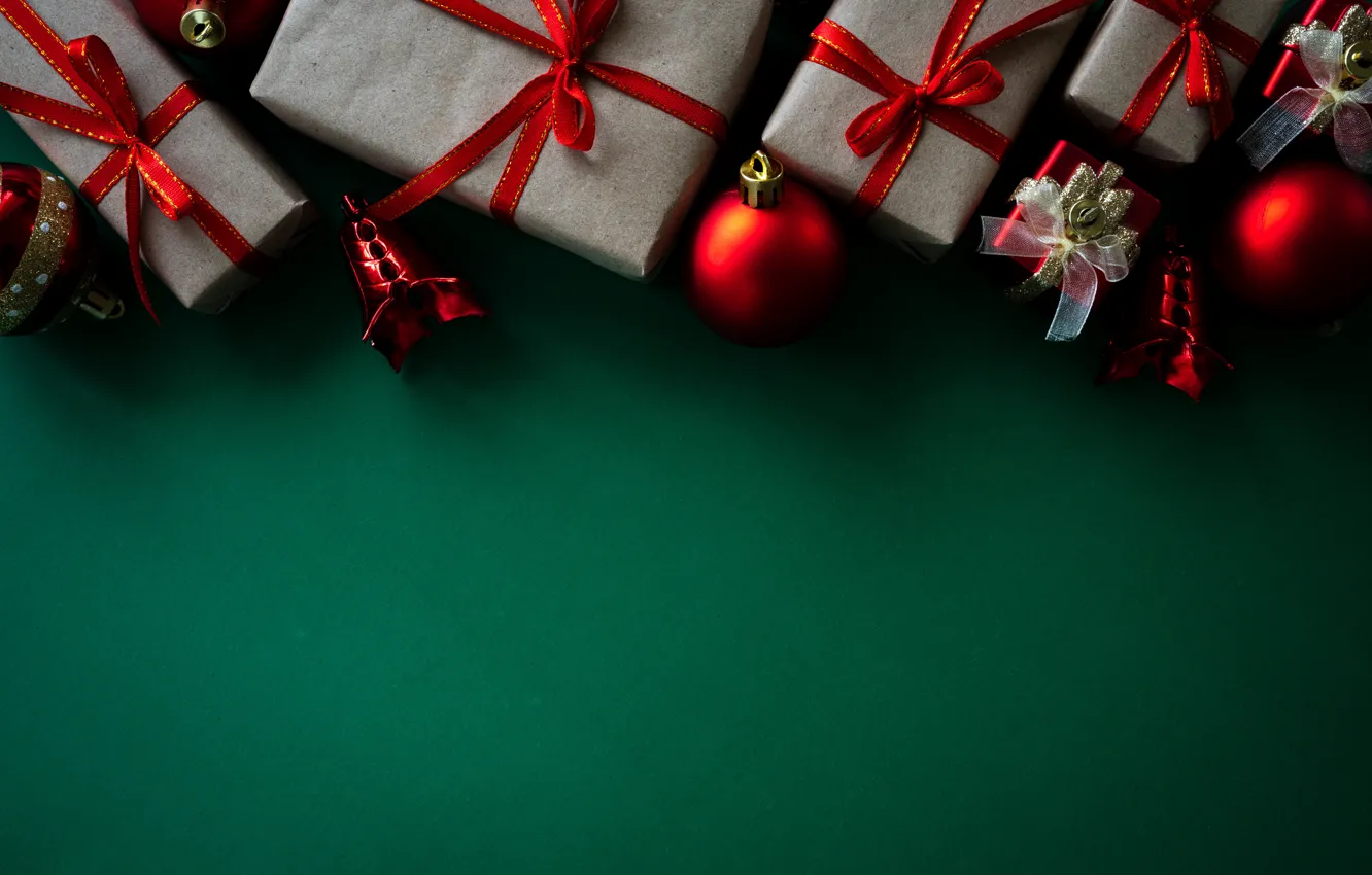 Фото обои украшения, шары, Новый Год, Рождество, подарки, Christmas, balls, New Year