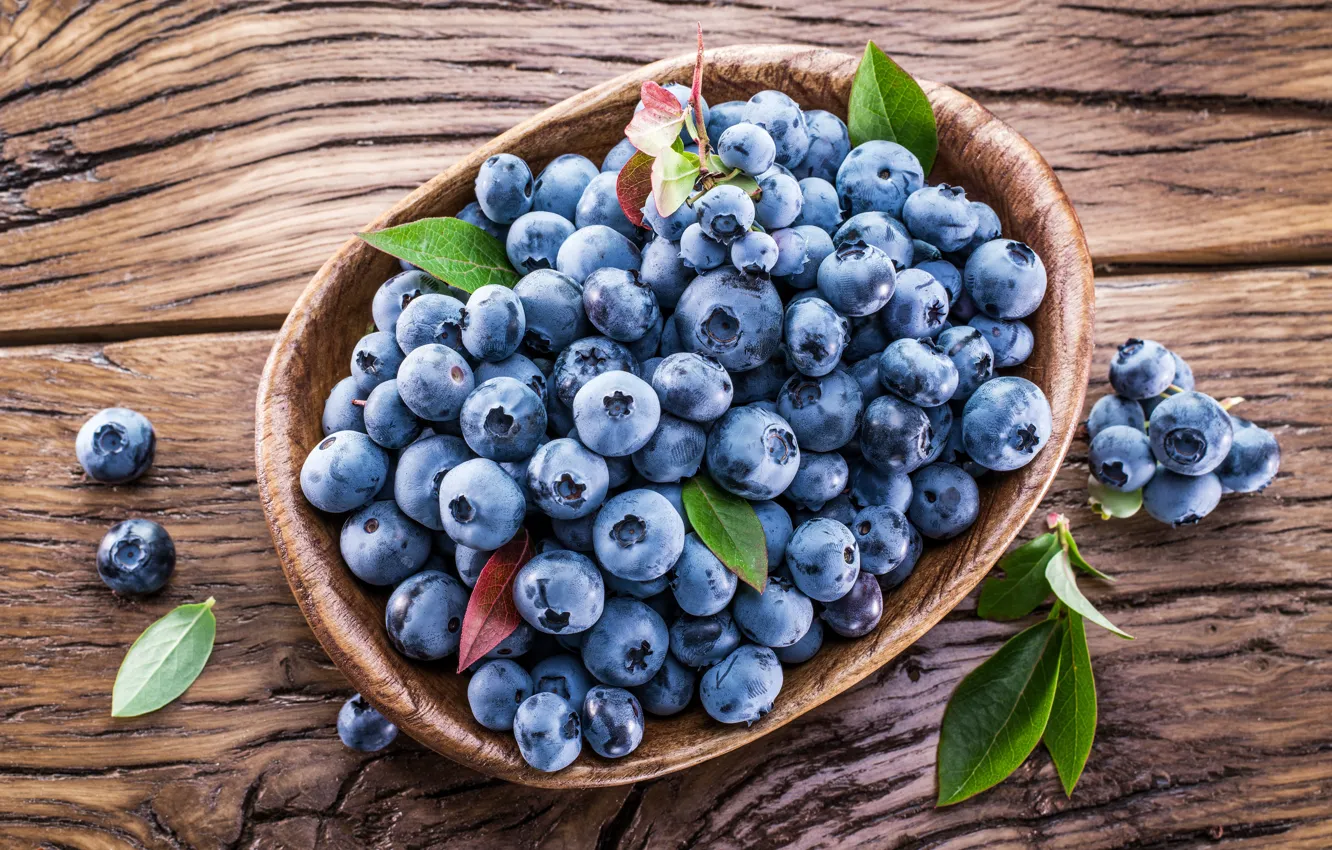 Фото обои ягоды, черника, корзинка, fresh, blueberry, голубика, berries