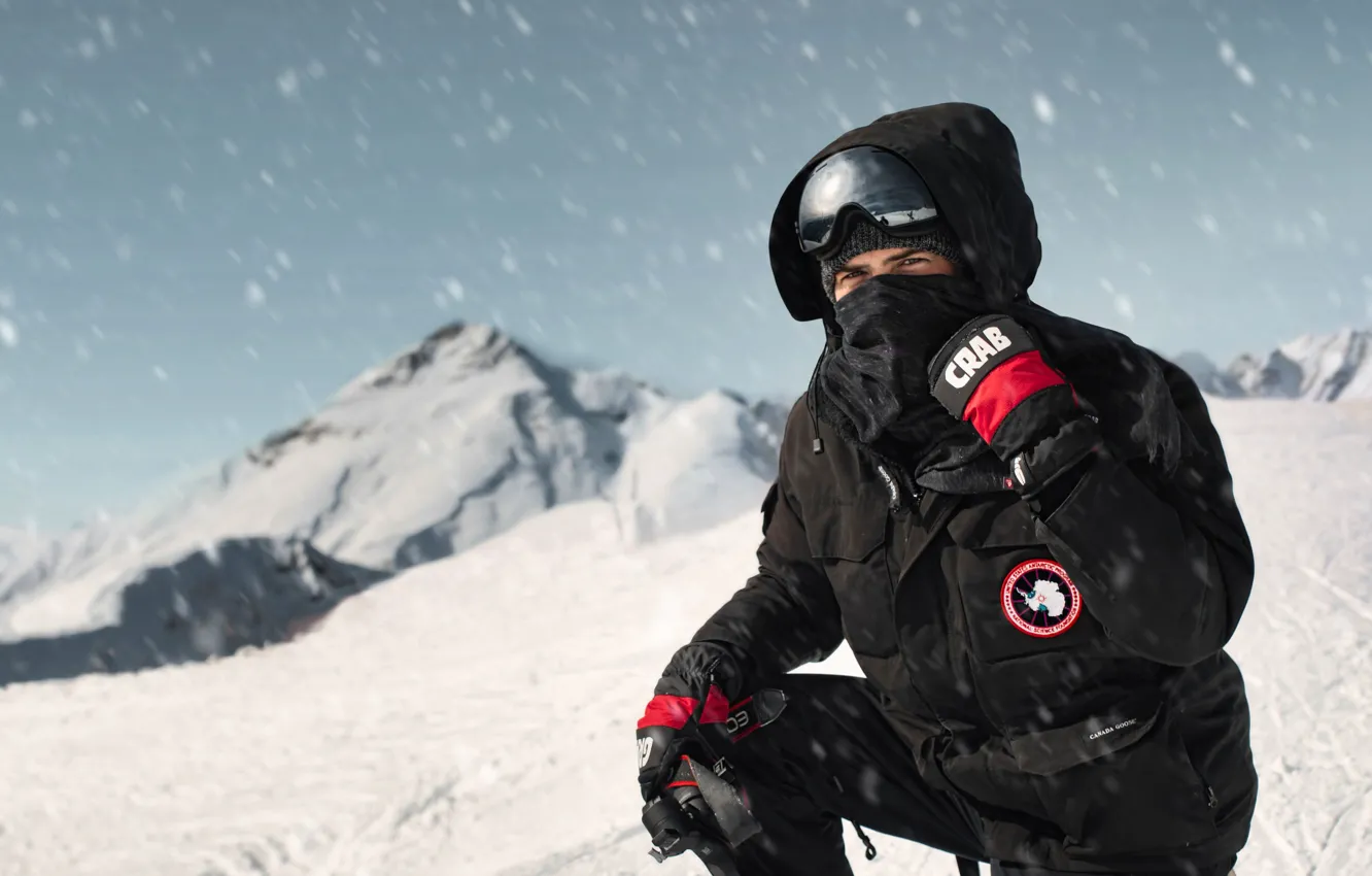 Фото обои снег, горы, буря, Артём Ревуцкий, Artem Revutsky, canada goose, 2320 метров