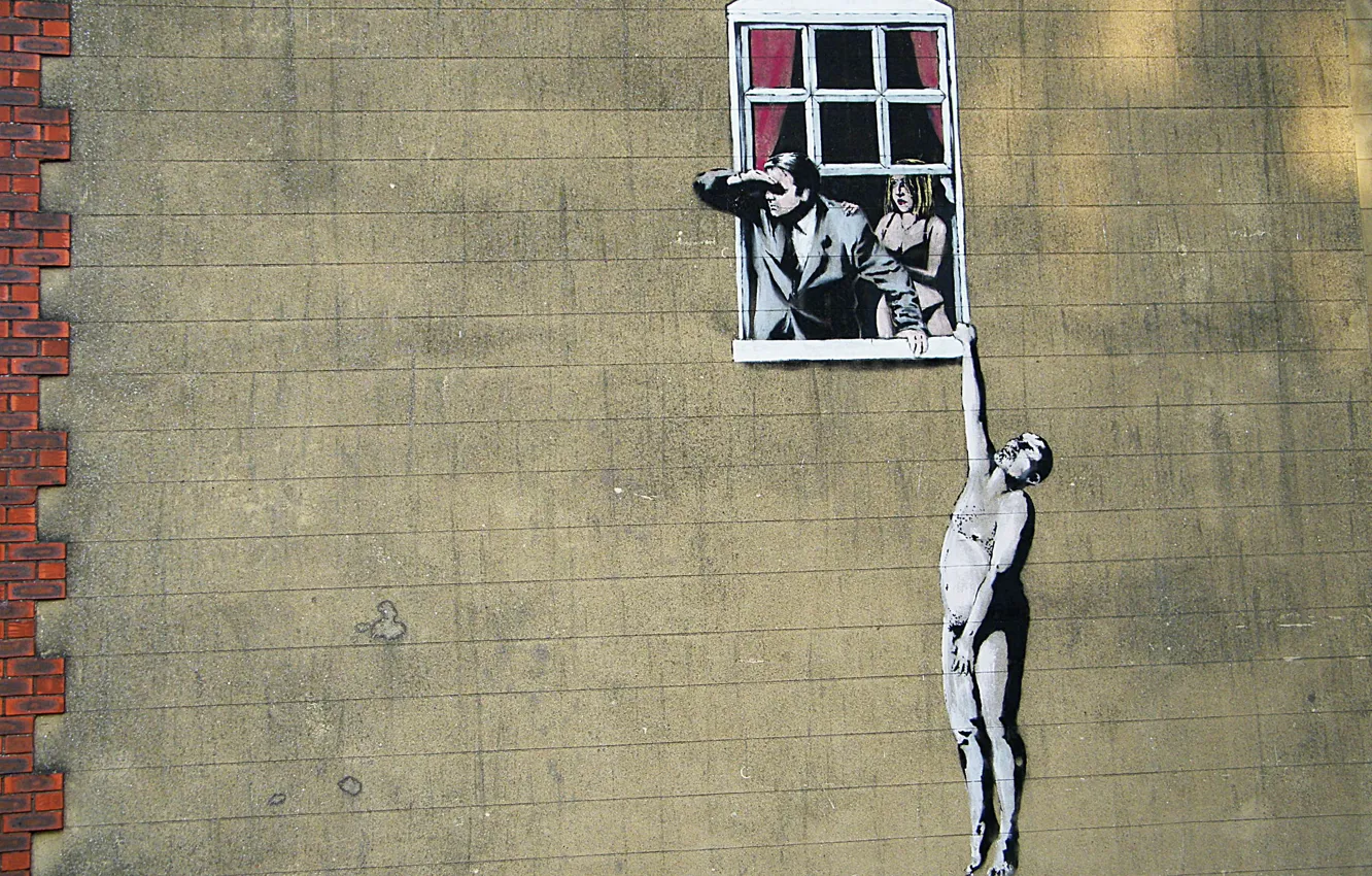 Фото обои ситуация, graffiti, banksy