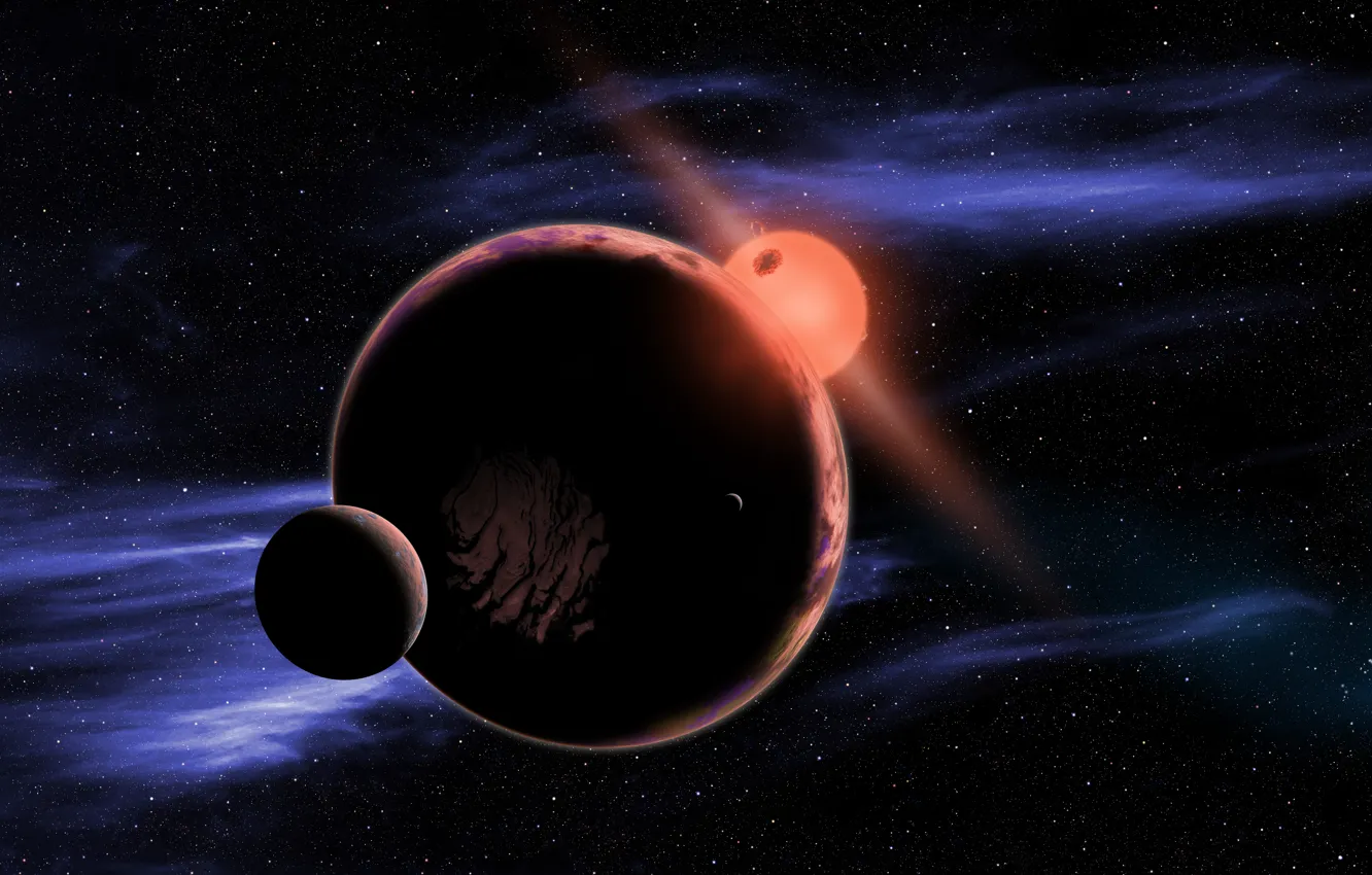 Фото обои sun, planet, Kepler, 452 b