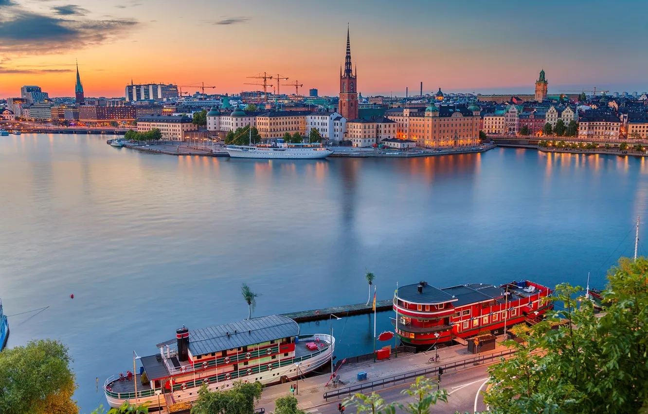 Фото обои утро, Швеция, Stockholm