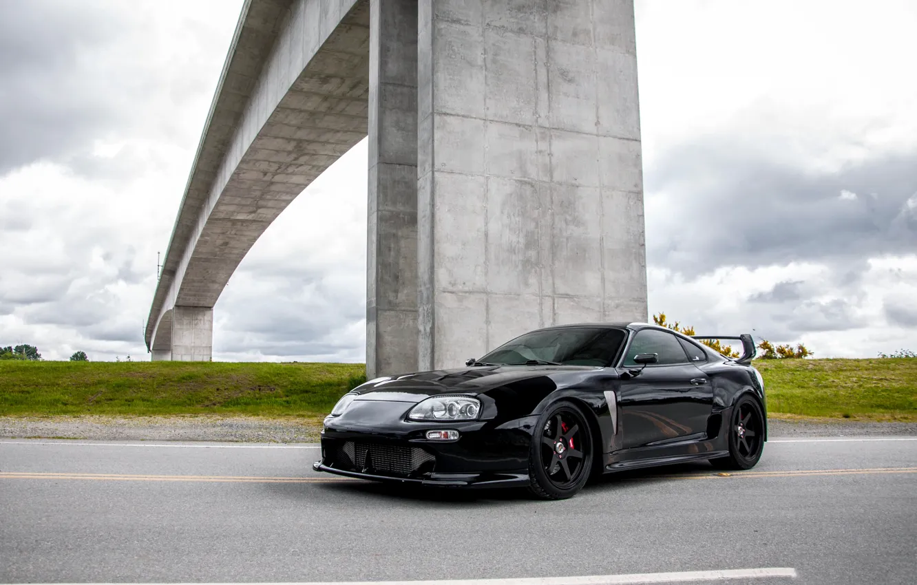 Фото обои Toyota, Bridge, Black, Supra