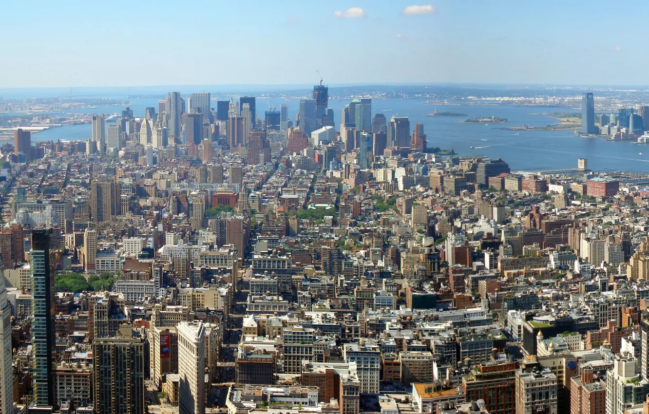 Фото обои город, фото, Нью-Йорк, небоскребы, США, мегаполис