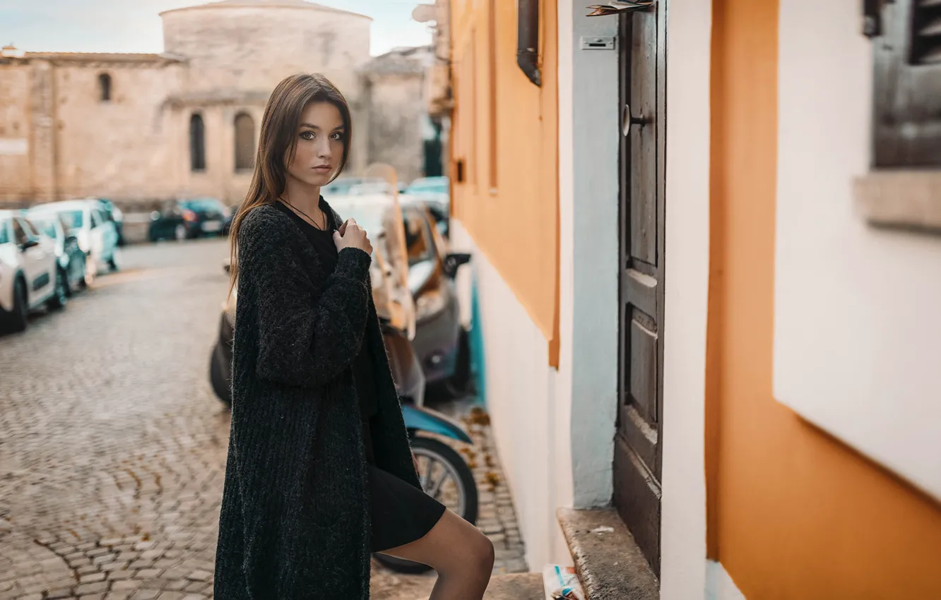 Фото обои взгляд, девушка, улица, Nicola Davide Furnari
