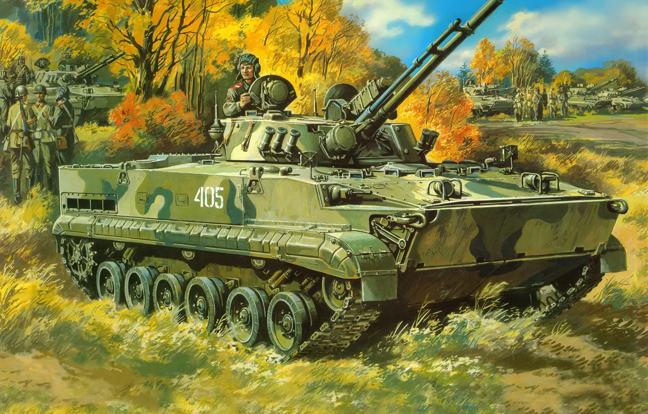 Фото обои рисунок, боевая машина пехоты, БМП-3