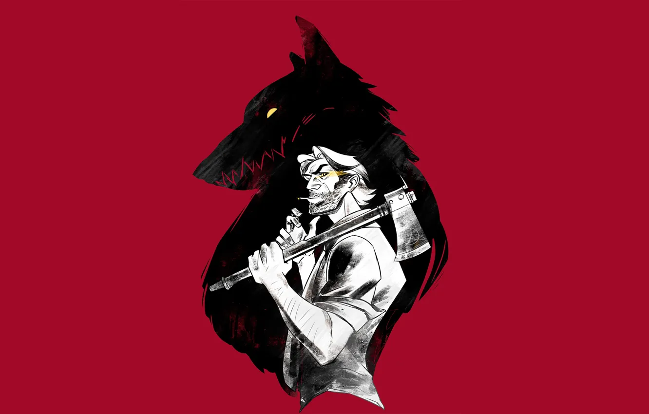 Фото обои art, Werewolf, Telltale Games, The Wolf Among Us, Серый Волк, Fables, Big Bad Wolf, Gaffer …