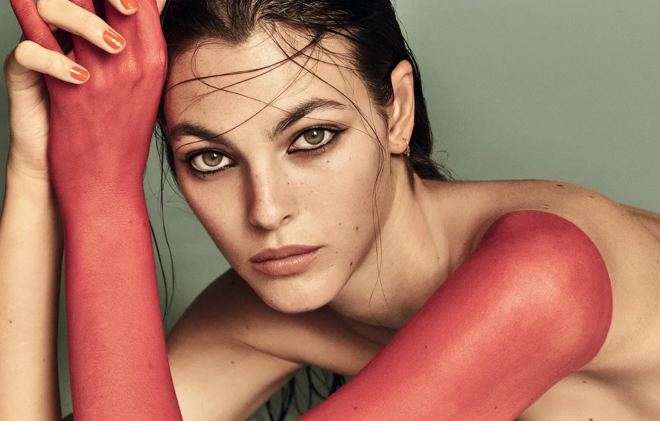 Фото обои взгляд, модель, портрет, Vittoria Ceretti