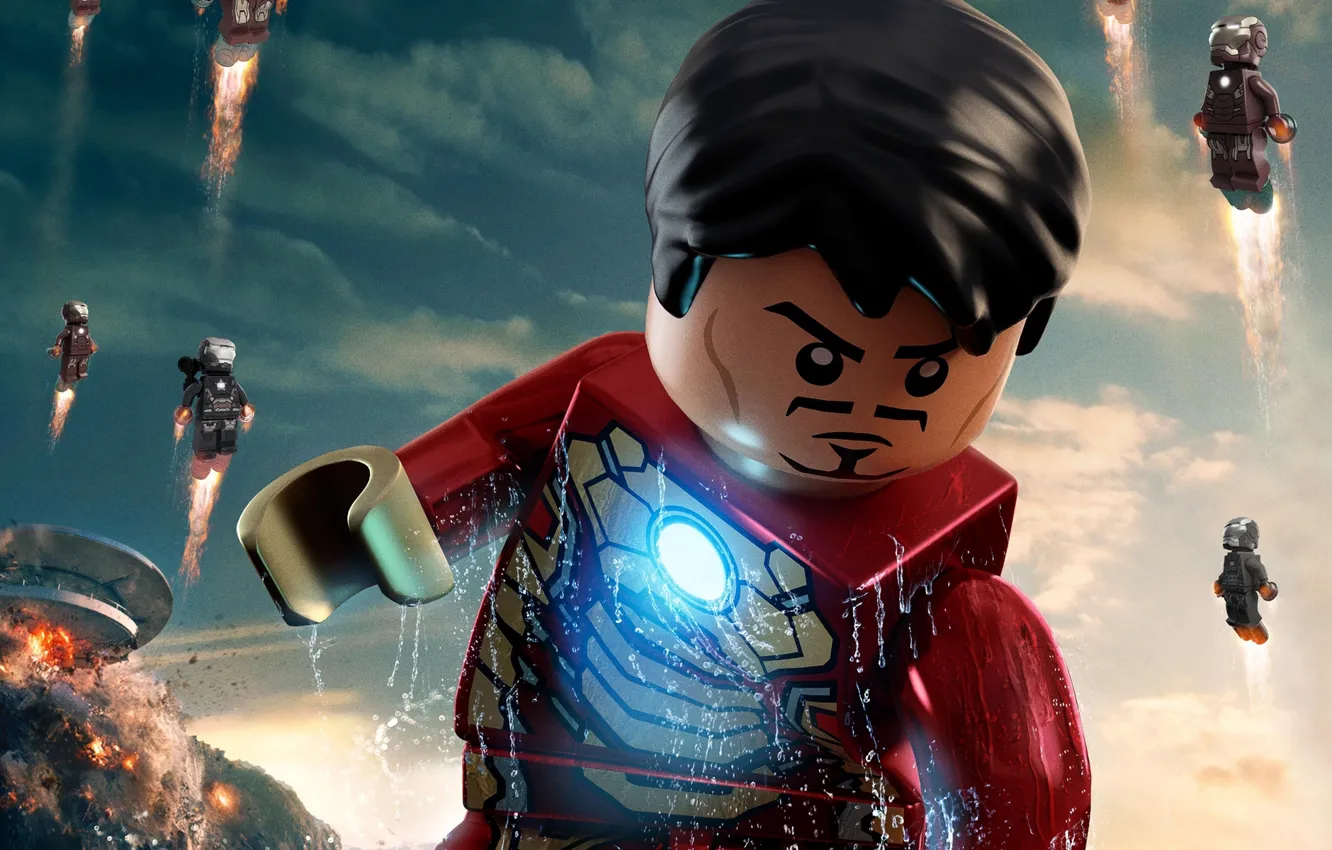 Фото обои игрушки, Лего, фигурки, Lego, Железный человек 3, Iron man 3, Marvel superheroes