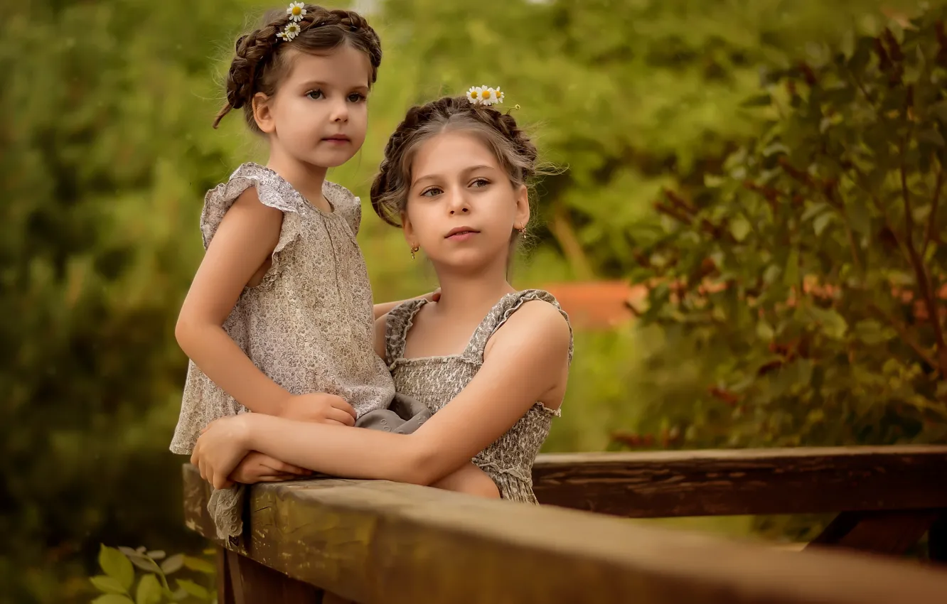 Фото обои лето, природа, дети, девочки, Анастасия Мазай (Донская)