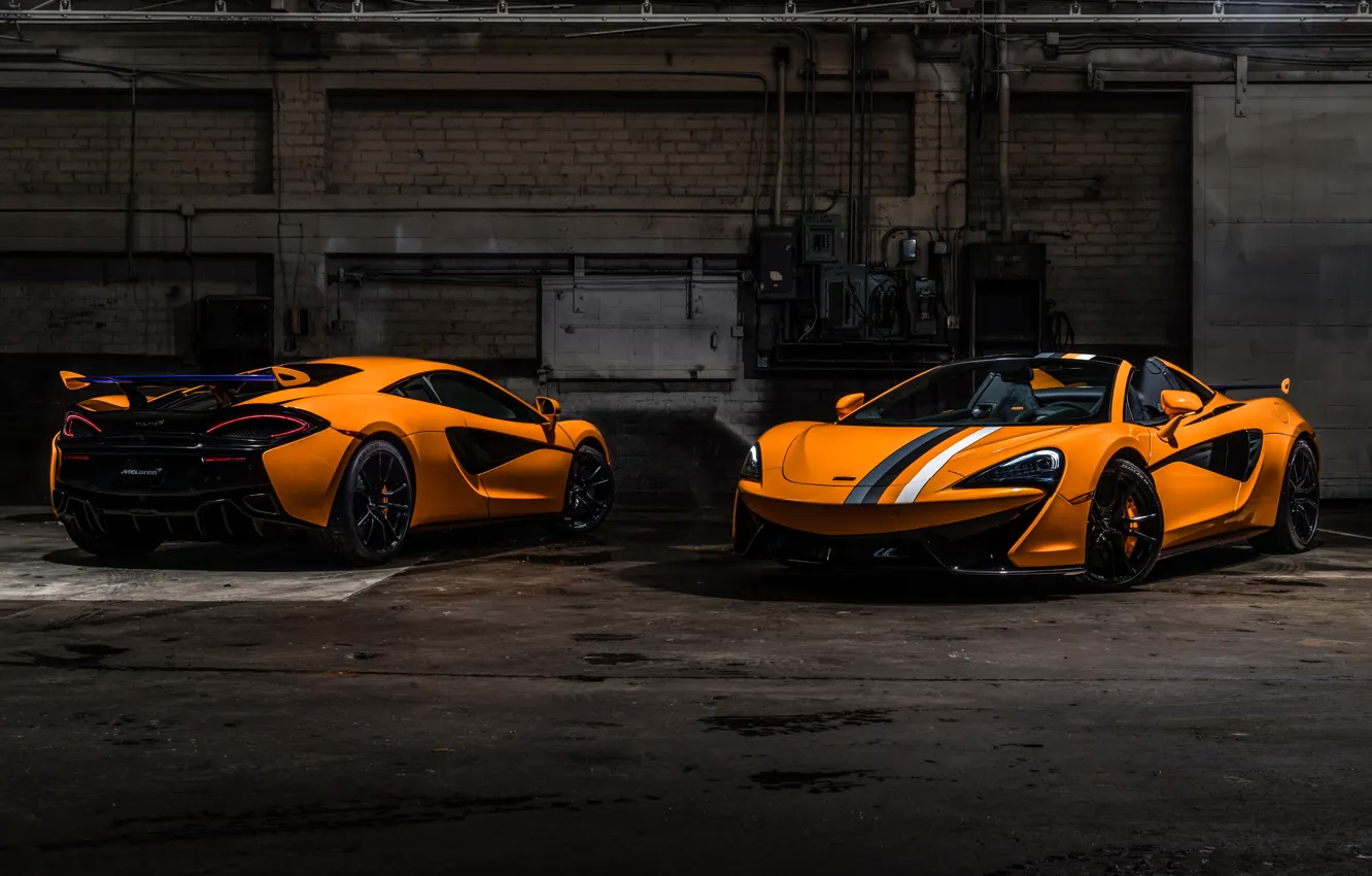 Фото обои McLaren, Coupe, 2018, Spider, MSO, 570S, Papaya Spark