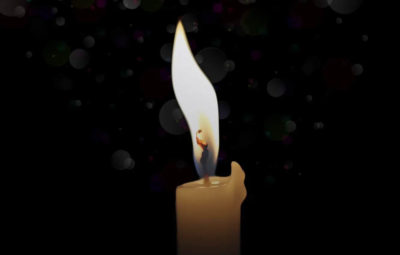 Фото обои фон, пламя, свеча, огонек