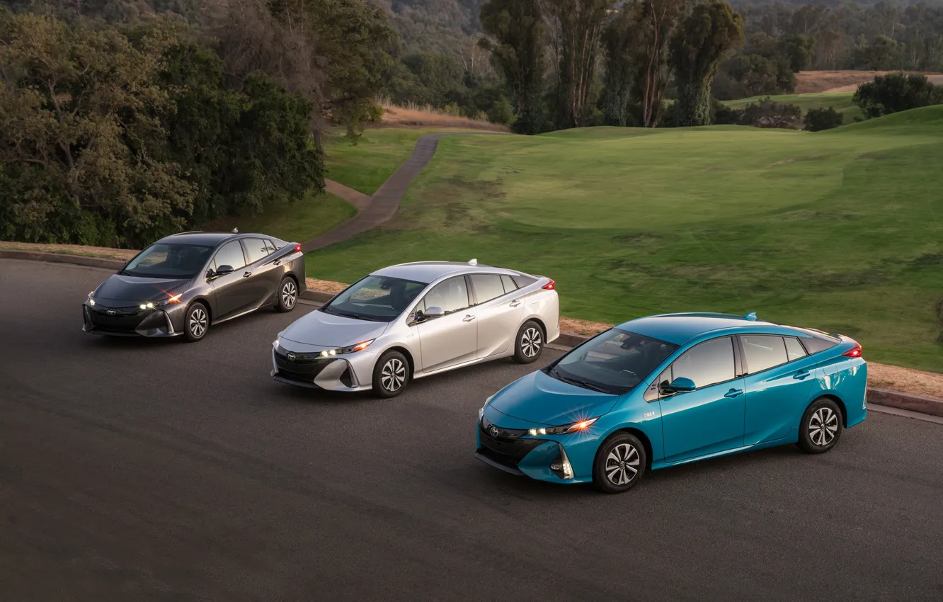 Фото обои Toyota, Автомобиль, 2017, Металлик, Prius Prime