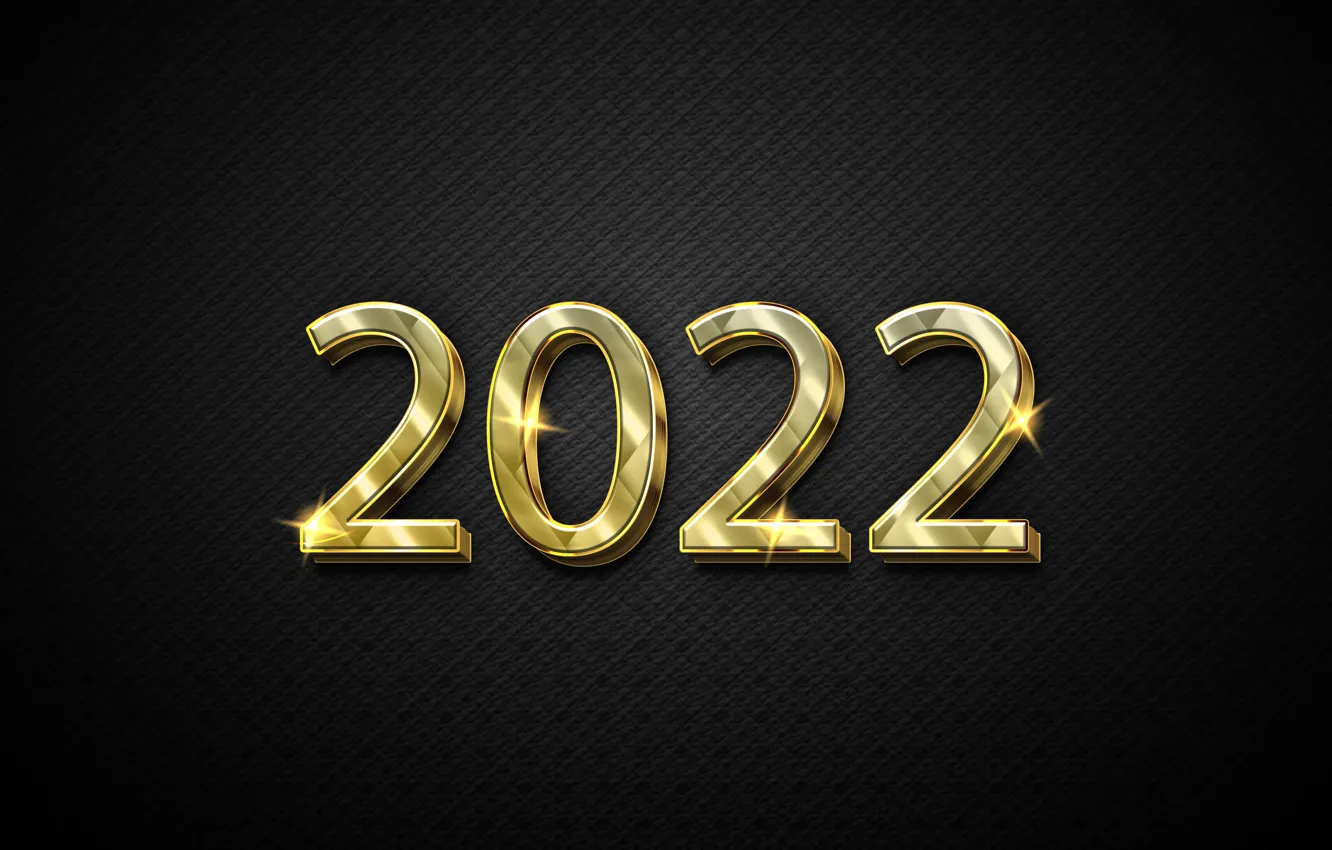 Фото обои золото, цифры, Новый год, golden, черный фон, new year, happy, luxury