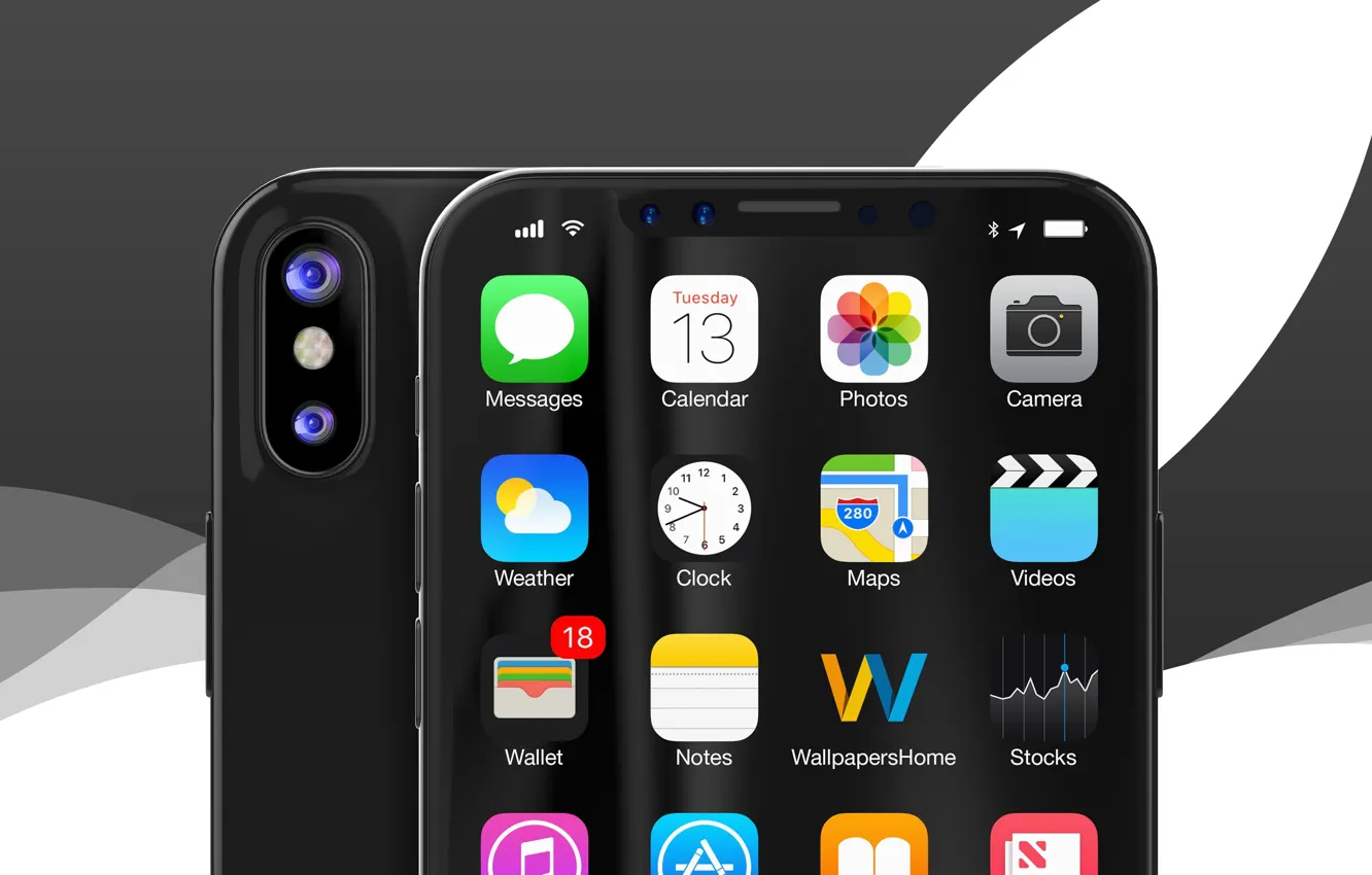 Фото обои Apple, iPhone, hi-tech, clock, smartphone, tecnology, iPhone X
