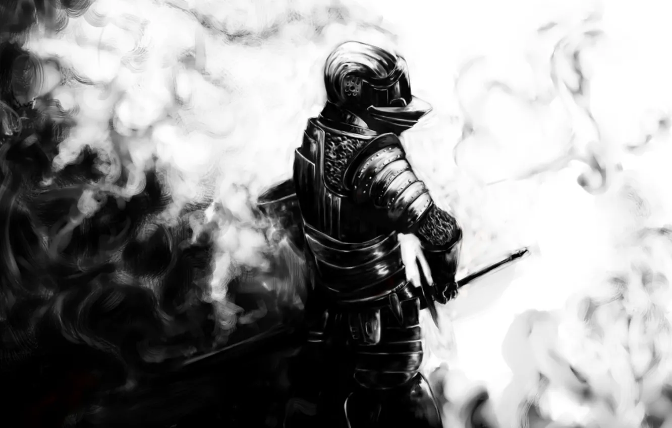 Фото обои sword, armor, Dark Souls, knight, helmet, Дарк Соулс
