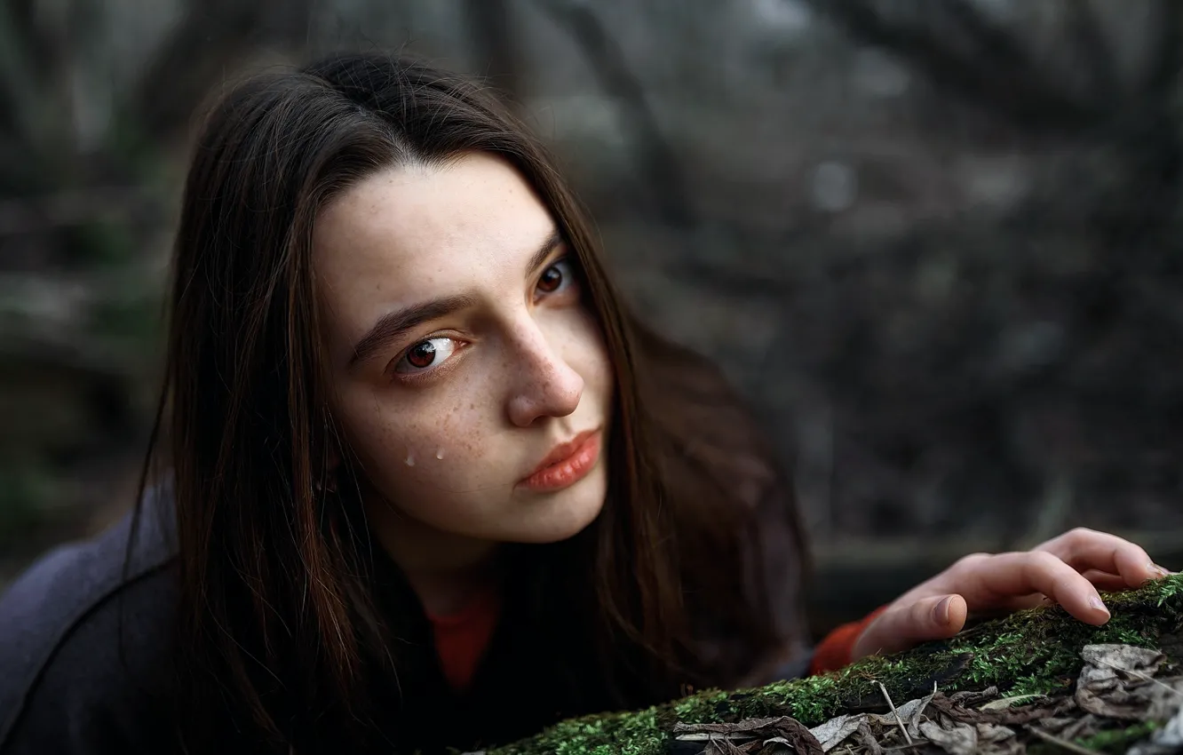 Фото обои девушка, слезы, веснушки, Влад Пеков