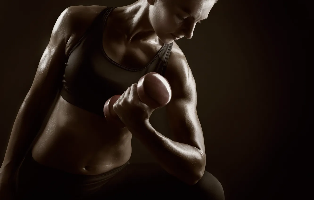 Фото обои pose, workout, weights, sportswear, woman fitness