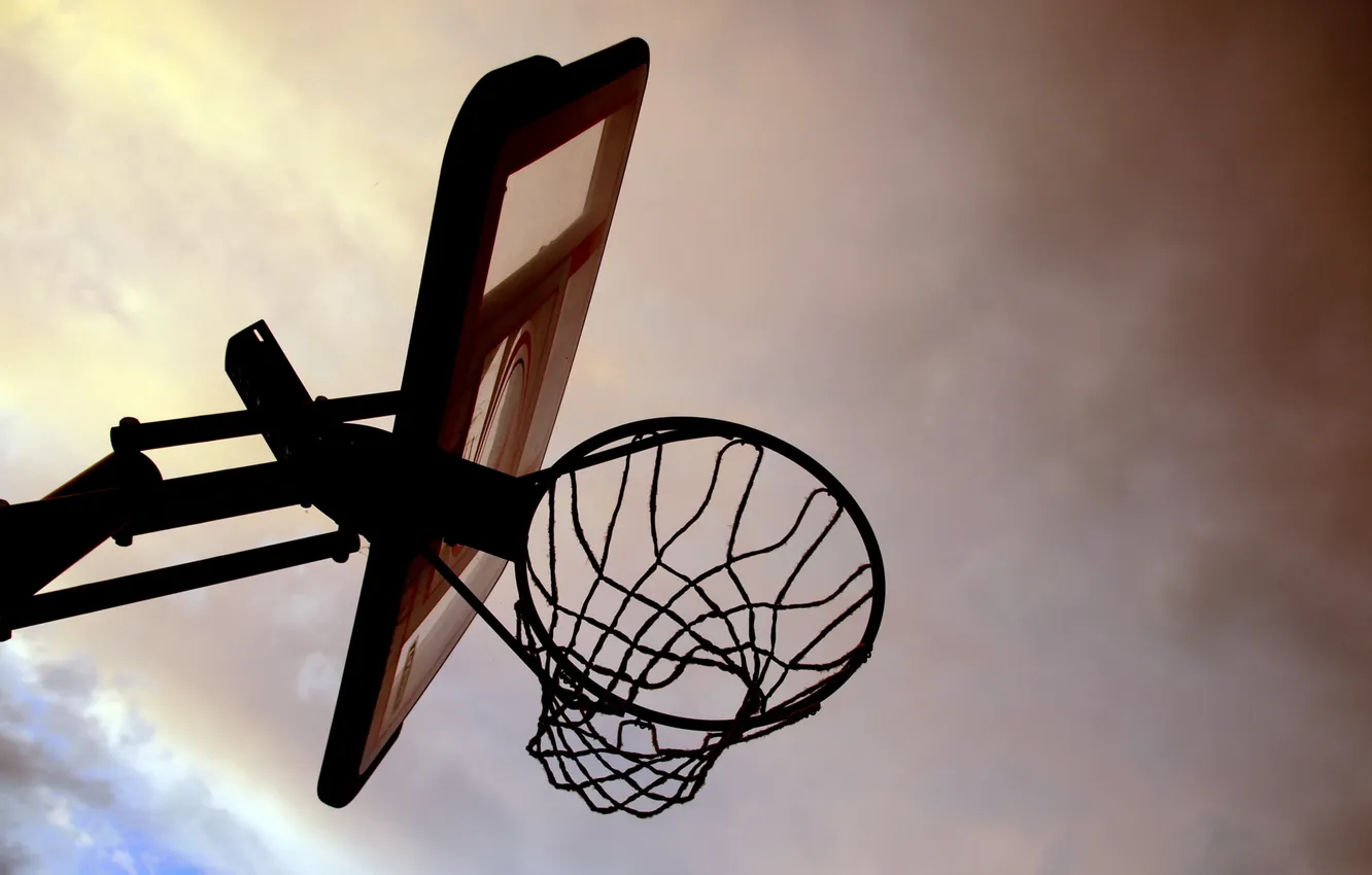 Фото обои небо, спорт, доска, баскетбол