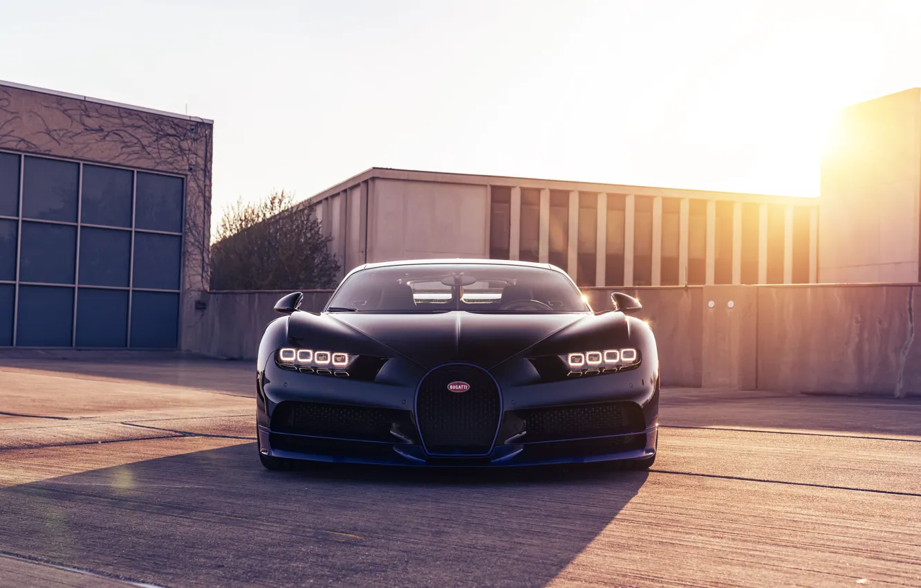 Фото обои Bugatti, front, headlights, Chiron, Bugatti Chiron