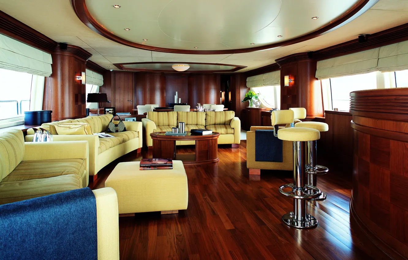 Фото обои дизайн, стиль, интерьер, яхта, салон, люкс