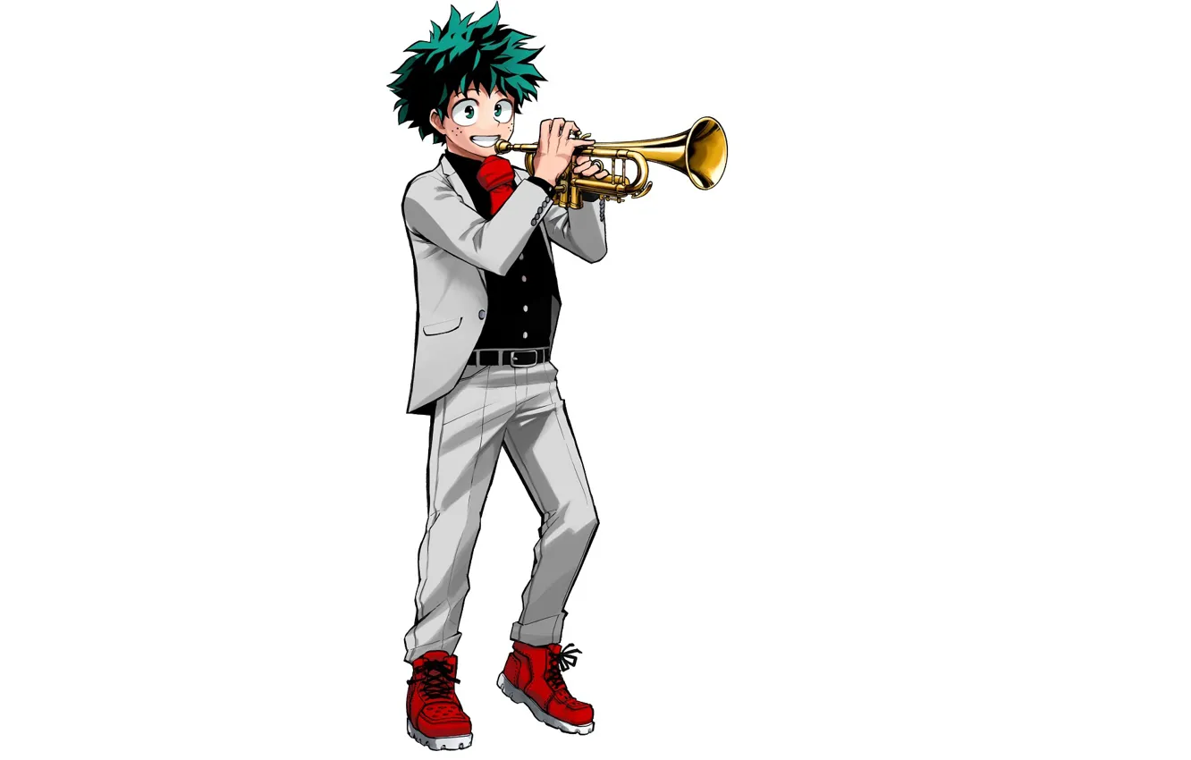 Фото обои Trumpet, Boku no Hero Academia, Midoriya Izuku, Official Art, Kohei Horikoshi