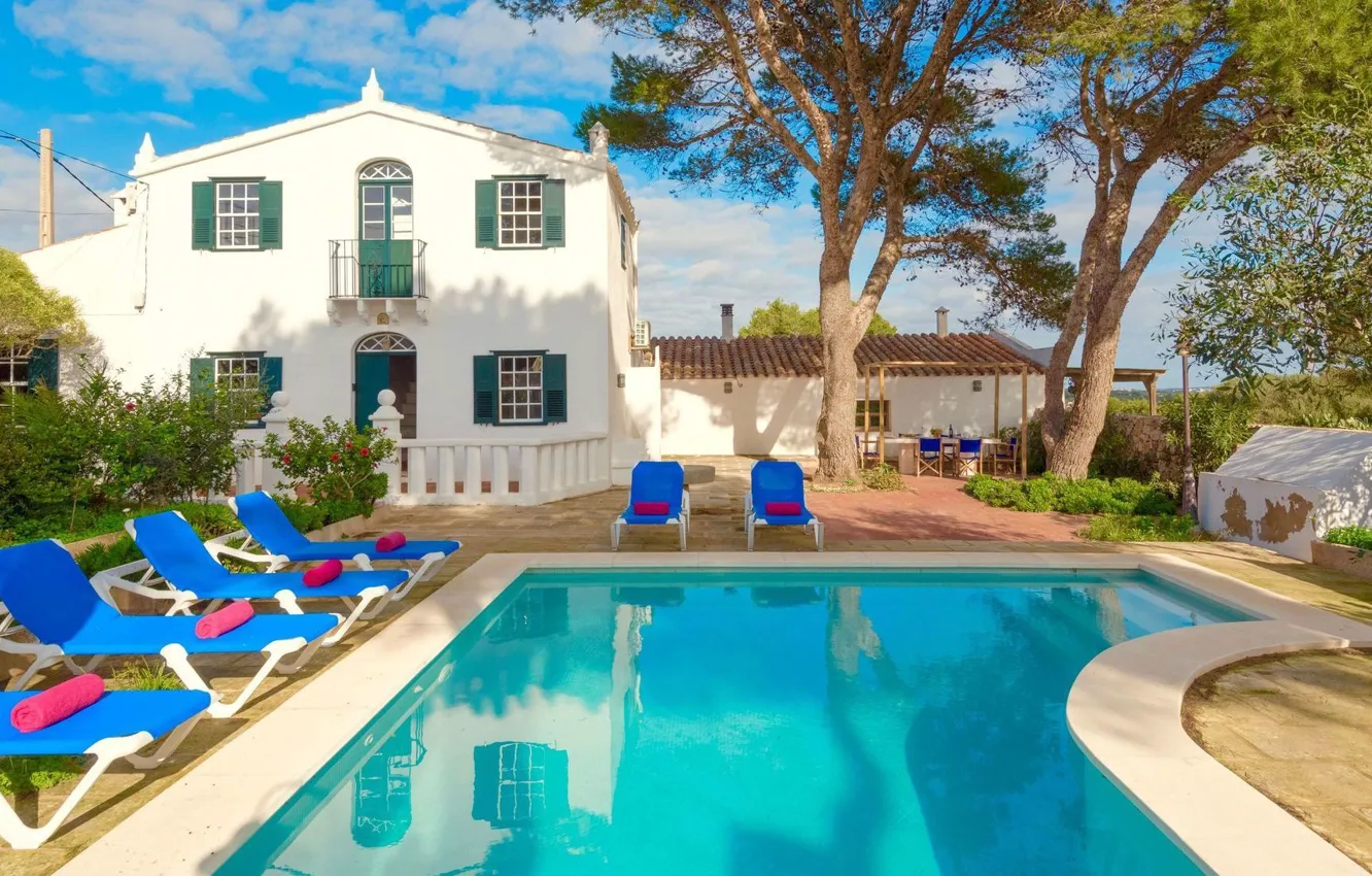 Фото обои вилла, бассейн, архитектура, терраса, Balearic islands, Sant Lluis, Villa Torret