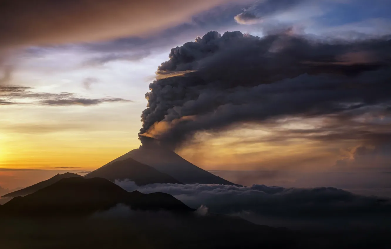 Фото обои вулкан, Bali, Indonesia, Bantang