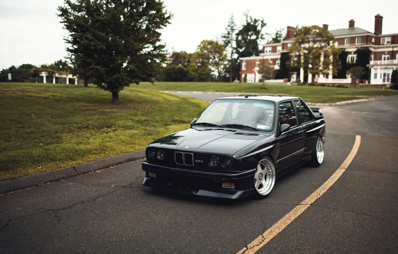 Фото обои черный, тюнинг, бмв, BMW, black, tuning, E30