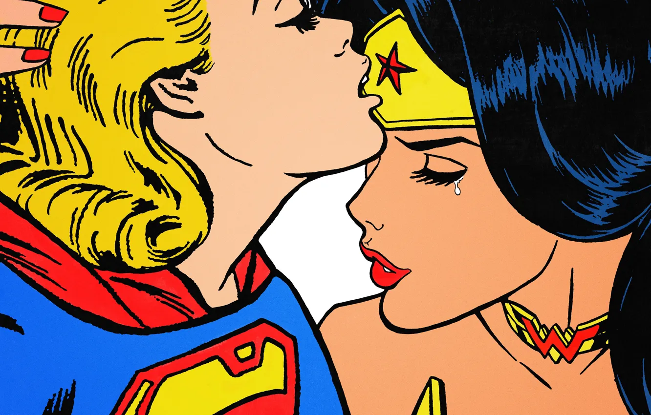 Фото обои art, wonder woman, DC Comics, Diana, Supergirl, Kara Zor-El