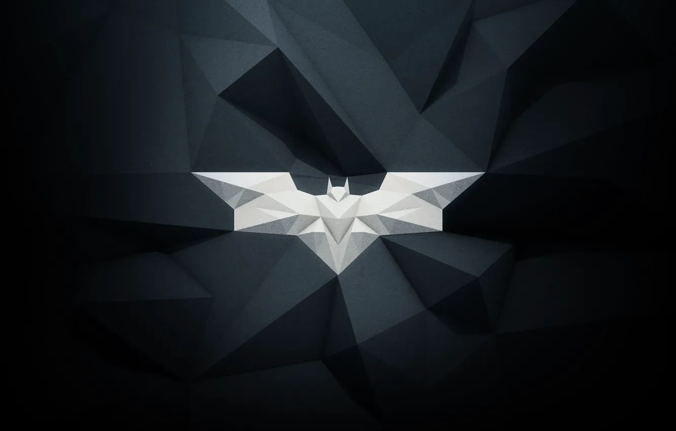 Фото обои batman, white, emblem, black, bat, paper, gray