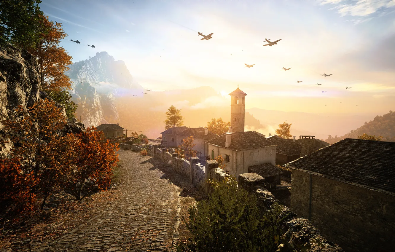 Фото обои пейзаж, игра, Battlefield V