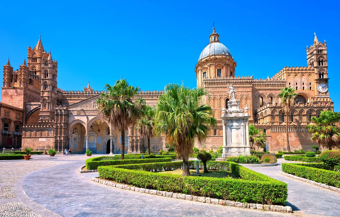 Фото обои город, Италия, Italy, Sicily, Палермо, Cathedral of Palermo