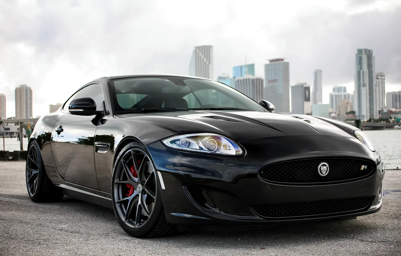 Фото обои Jaguar, XKR, black, hre