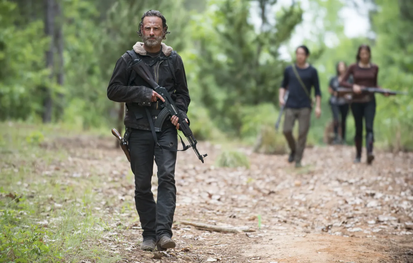 Фото обои калаш, The Walking Dead, Ходячие мертвецы, Andrew Lincoln, Рик Граймс